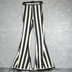 Mumu Blue Jeans Small Berkeley Bells Casablanca Black & White Strip Bell Bottom